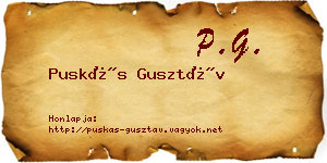 Puskás Gusztáv névjegykártya